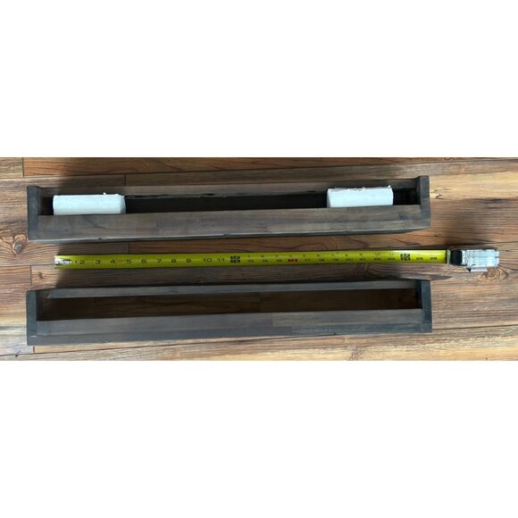 Kelly Clarkson Home Floating Shelves Set Of 2 24" Dark Wood Finish - Picture 5 of 9